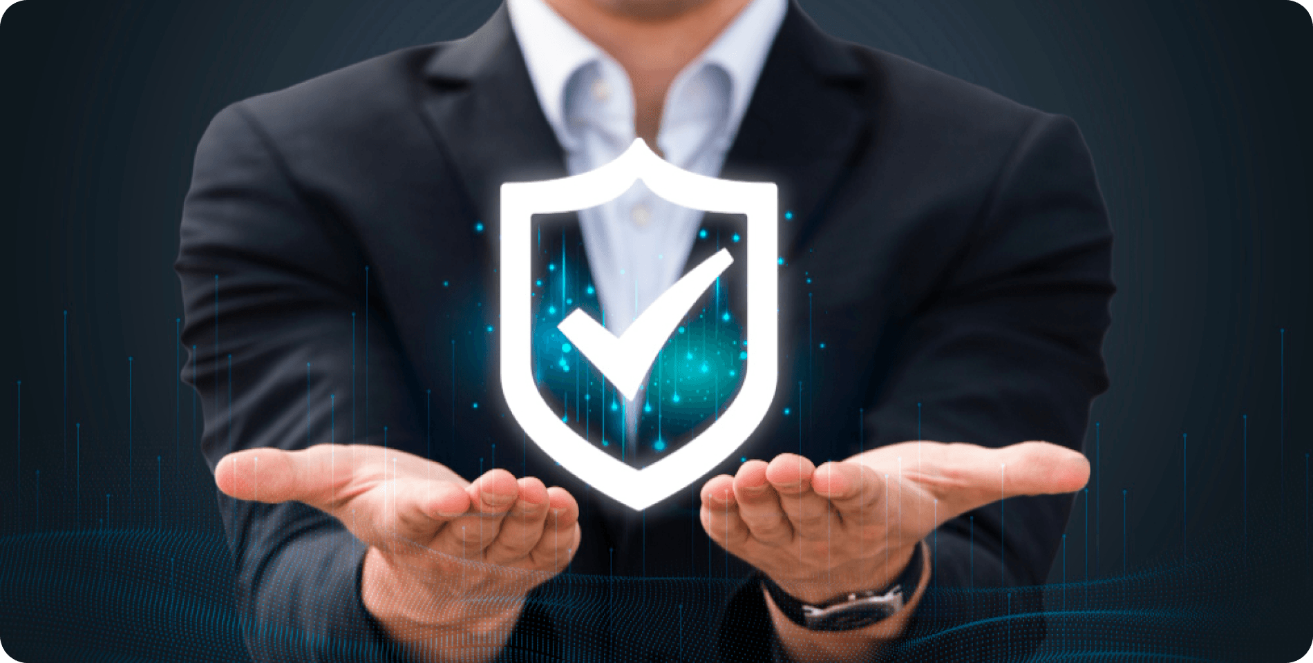 Financial security concept with protective shield