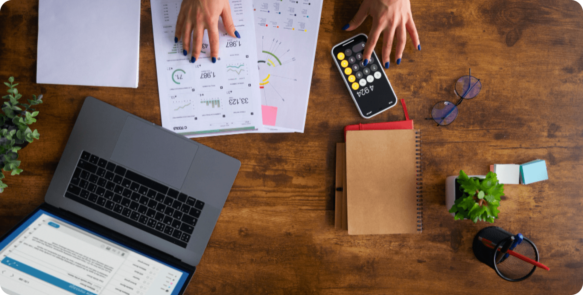 Tax planning and financial documents on desk